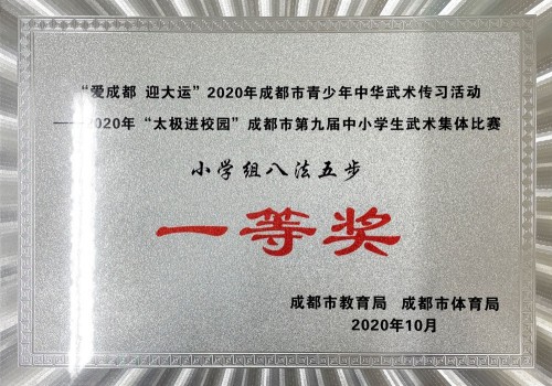 成都市第九屆中小學(xué)生武術(shù)集體比賽一等獎(jiǎng)