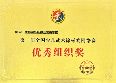 全國(guó)少兒武術(shù)錦標(biāo)賽優(yōu)秀組織獎(jiǎng)
