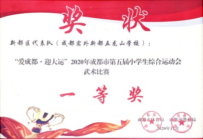 成都市第五屆綜合運(yùn)動(dòng)會(huì)武術(shù)比賽一等獎(jiǎng)