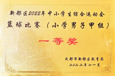 新都區(qū)2022年中小學(xué)綜合運(yùn)動(dòng)會(huì)籃球比賽一等獎(jiǎng)（男子甲組）