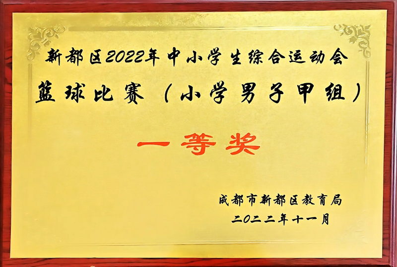 2022年11月中小學(xué)生綜合運(yùn)動(dòng)會(huì)籃球比賽(小學(xué)男子甲組)：一等獎(jiǎng)