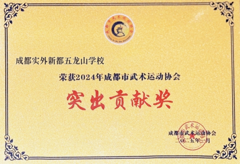 學(xué)校榮譽(yù)丨榮獲2024年成都市武術(shù)運(yùn)動(dòng)協(xié)會(huì)突出貢獻(xiàn)獎(jiǎng)